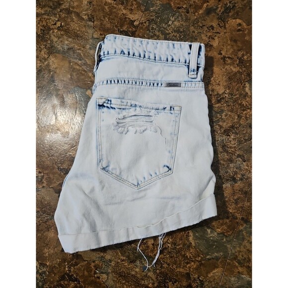 Kancan Womens Jean Shorts Cutoff Size 32 Med. High-Rise Stretch Distressed (A173 - Picture 1 of 8